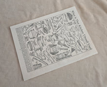 Load image into Gallery viewer, Vintage Bookplate Illustration , What Is That Kitchen Utensil , Original  Print
