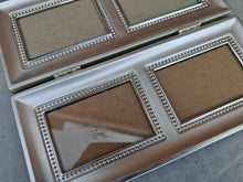 Load image into Gallery viewer, Vintage Silver-Tone Folding Metal Photo Frame | 4 Picture Slots | Beaded Edge Detail | 21.5cm x 19cm
