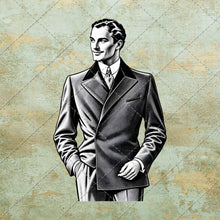 Load image into Gallery viewer, 50 Vintage 1930s Men Fashion Clipart PNG Bundle, Retro Gentleman Illustrations
