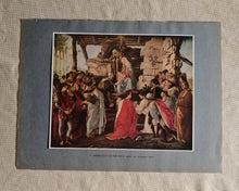 Load image into Gallery viewer, Vintage Book Plate Print , Adoration of the Magi , c. 1477 , Florence, Uffizi
