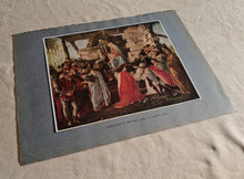 Load image into Gallery viewer, Vintage Book Plate Print , Adoration of the Magi , c. 1477 , Florence, Uffizi
