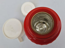 Load image into Gallery viewer, Vintage 1970s Red Colour Vacuum Flask Made By Aladdin 250ml 8fl oz Collectable Made In England
