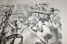 Load image into Gallery viewer, Vintage Large Print: IN THE MELEE, PUNCH Cartoon, Armour Knight &amp; Horse
