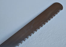 Load image into Gallery viewer, Vintage Kitchen Serrated Bread Knife Sheffield England Stainless Steel Wooden Wood Handle
