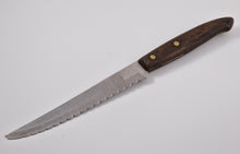 Load image into Gallery viewer, 2 x Vintage  Wooden Handle  Stainless Steel Kitchen Steak  Knife, Kitchenali 1990&#39;s,  Quality Steel, 22cm long
