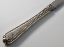 Load image into Gallery viewer, Vintage Dinner Knife Sheffield Cutlery , Firth Stainless Steel, 21cm long, Decorative Handle
