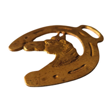 Load image into Gallery viewer, Cast brass Genuine Antique HORSE BRASS Horses Head Design Made in England
