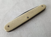 Load image into Gallery viewer, Vintage Antique Wigfall &amp; Co Pocket Knife , Cream Plastic Handle , Double Blade
