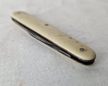 Load image into Gallery viewer, Vintage Antique Wigfall &amp; Co Pocket Knife , Cream Plastic Handle , Double Blade
