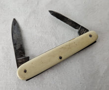 Load image into Gallery viewer, Vintage Antique Wigfall &amp; Co Pocket Knife , Cream Plastic Handle , Double Blade
