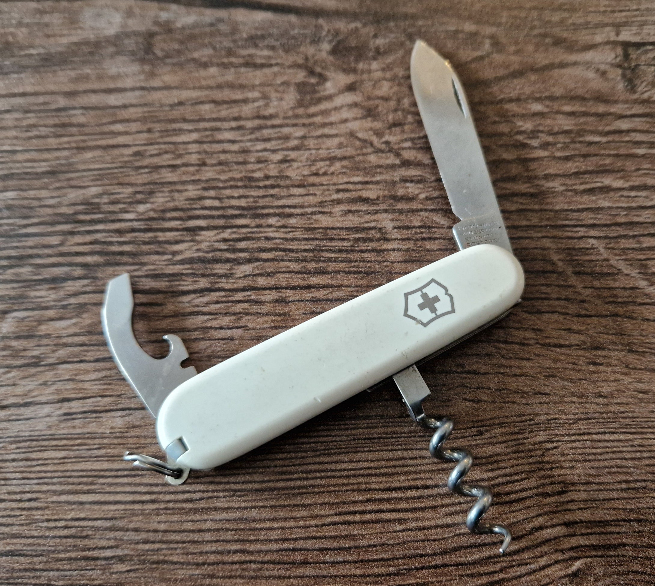 Vintage Swiss Army Victorinox Rostfrei Pocket Multi tool USED , 4 in 1 tool , While Colour