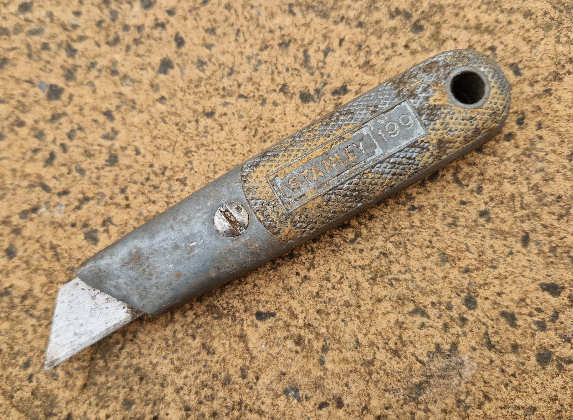 Vintage Grey HANDLE Stanley Knife 199  for Craft DIY Work in Good Condition Handy Man Tool