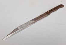 Load image into Gallery viewer, Vintage Kitchen Serrated Bread Knife Prestige Brand Stainless Steel Wooden Wood Handle
