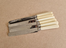 Load image into Gallery viewer, Set of Six Shefield Stainless Steel Dinner Knives 23.5cm long Faux Bone Handle
