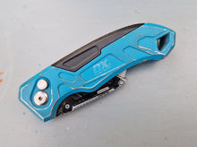 Load image into Gallery viewer, OX Pro Heavy Duty Fixed Blade Folding Utility DIY Knife Blue Black Colour
