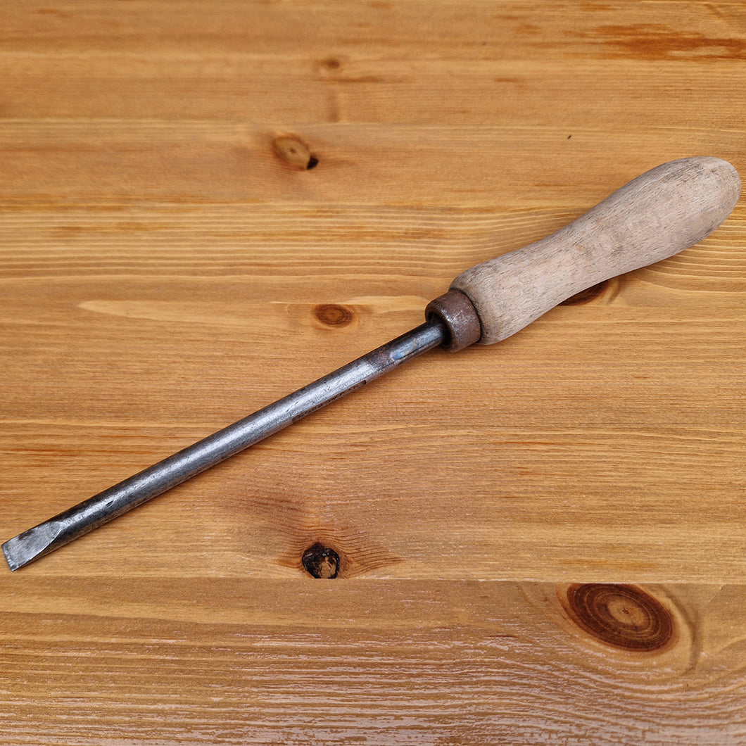 Vintage N.Jackson wooden handled Slotted flathead screwdriver hand tool