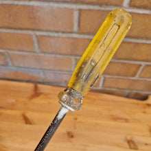 Load image into Gallery viewer, Vintage Draper 868 screwdriver Hand Tool Amber plastic handle 6&quot; slotted blade Made In West Germany
