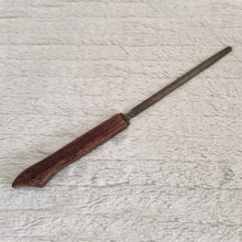 Load image into Gallery viewer, Vintage 1970s cooks forged steel knife sharpener utensil teak wood wooden handle
