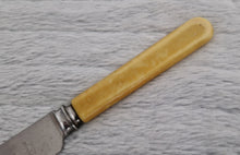 Load image into Gallery viewer, Fine vintage bread or carving knife with cream colour resin handle, Stainless Steel , Made In Sheffield England, 31.5cm long
