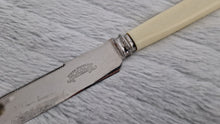 Load image into Gallery viewer, A fine Vintage Bread or Cake knife with cream colour resin handle ~ For Wedding Cake, Christmas Cake, Celebration Cake Slice, Firth Stainless Steel Made In Sheffield England, 25.5cm long
