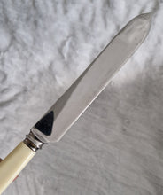 Load image into Gallery viewer, A fine Vintage Bread or Cake knife with cream colour resin handle ~ For Wedding Cake, Christmas Cake, Celebration Cake Slice, Firth Stainless Steel Made In Sheffield England, 25.5cm long

