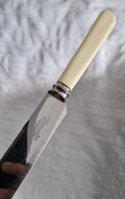 Load image into Gallery viewer, A fine Vintage Bread or Cake knife with cream colour resin handle ~ For Wedding Cake, Christmas Cake, Celebration Cake Slice, Firth Stainless Steel Made In Sheffield England, 25.5cm long
