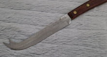 Load image into Gallery viewer, A vintage Prestige brand cheese knife. Hollow Ground, Vanadium Stainless Steel with a riveted wooden handle, Made In England, 19.5cm long
