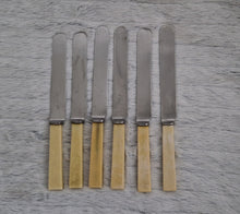 Load image into Gallery viewer, Set of Six Shefield Random Stainless Steel Dinner Knives Faux Bone Handle
