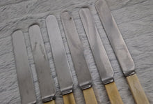 Load image into Gallery viewer, Set of Six Shefield Random Stainless Steel Dinner Knives Faux Bone Handle
