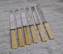 Load image into Gallery viewer, Set of Six Shefield Random Stainless Steel Dinner Knives Faux Bone Handle
