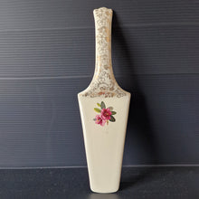 Load image into Gallery viewer, Vintage cake pastry server porcelain gilded floral Made in England elegant 1950s baking farmhouse country kitchen special occasion celebrate
