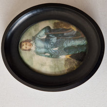 Load image into Gallery viewer, Vintage Victorian The Blue Boy Thomas Gainsborough 1727-1788 Oval Print Of Painting In Black Wooden FrameFramed Wall Hang 14cm x 11.5cm
