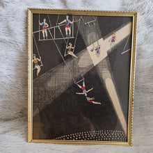 Load image into Gallery viewer, Picture Frame Wall Hanging Acrobat Circus Performers – Framed Genuine Vintage Book Plate (1935)
