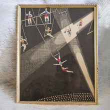 Load image into Gallery viewer, Picture Frame Wall Hanging Acrobat Circus Performers – Framed Genuine Vintage Book Plate (1935)

