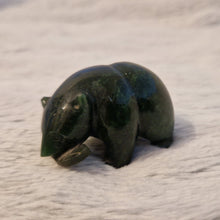 Load image into Gallery viewer, Canadian Nephrite Jade Carving, Bear with Rhodonite Fish
