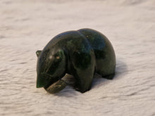 Load image into Gallery viewer, Canadian Nephrite Jade Carving, Bear with Rhodonite Fish
