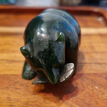 Load image into Gallery viewer, Canadian Nephrite Jade Carving, Bear with Rhodonite Fish
