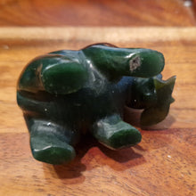 Load image into Gallery viewer, Canadian Nephrite Jade Carving, Bear with Rhodonite Fish
