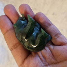 Load image into Gallery viewer, Canadian Nephrite Jade Carving, Bear with Rhodonite Fish
