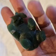 Load image into Gallery viewer, Canadian Nephrite Jade Carving, Bear with Rhodonite Fish
