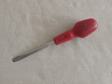 Load image into Gallery viewer, Vintage Stanley Flat Head Screwdriver 19.5cm Slotted Tip Hand Tool Red Handle England
