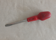 Load image into Gallery viewer, Vintage Stanley Flat Head Screwdriver 19.5cm Slotted Tip Hand Tool Red Handle England
