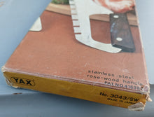 Load image into Gallery viewer, Vintage YAX Japanese Stainless Steel Meat Frozen Food Saw Rosewood Handle Boxed
