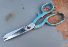 Load image into Gallery viewer, Vintage Frank Burton Sheffield Kitchen Scissors Shears Blue Handle 19cm England
