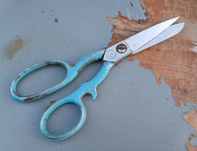 Load image into Gallery viewer, Vintage Frank Burton Sheffield Kitchen Scissors Shears Blue Handle 19cm England
