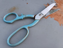 Load image into Gallery viewer, Vintage Frank Burton Sheffield Kitchen Scissors Shears Blue Handle 19cm England
