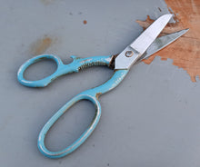 Load image into Gallery viewer, Vintage Frank Burton Sheffield Kitchen Scissors Shears Blue Handle 19cm England
