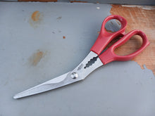 Load image into Gallery viewer, Wiltshire StaySharp 21cm Kitchen Scissors Shears Red Handle Multi Purpose
