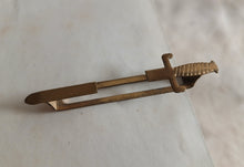 Load image into Gallery viewer, Vintage Gold Tone Sword Dagger Tie Clip Bar Military Novelty Jewellery 7.5cm

