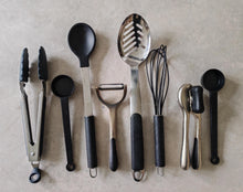 Load image into Gallery viewer, Used Kitchen Utensil Set – Black &amp; Stainless Steel – Pre-Owned Cooking Tools Job Lot
